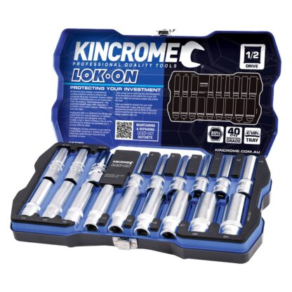 Kincrome LOK-ON™ Socket & Spark Plug Set 18 Piece 1/2" Drive