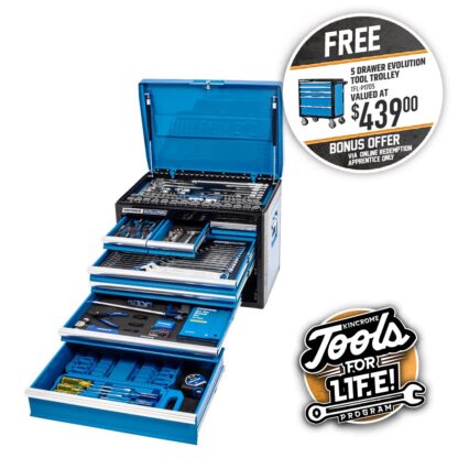 Kincrome EVOLUTION Tool Chest 207 Piece 7 Drawer Deep 1/4, 3/8 & 1/2" Drive